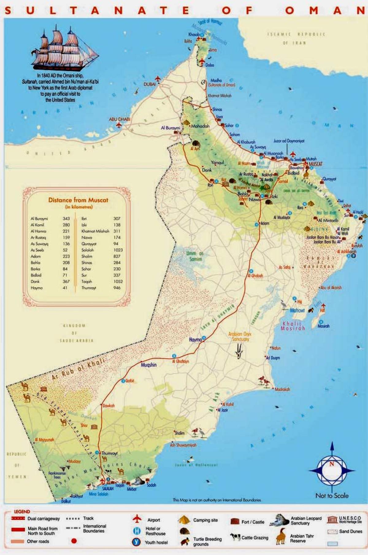 Omã atrações mapa