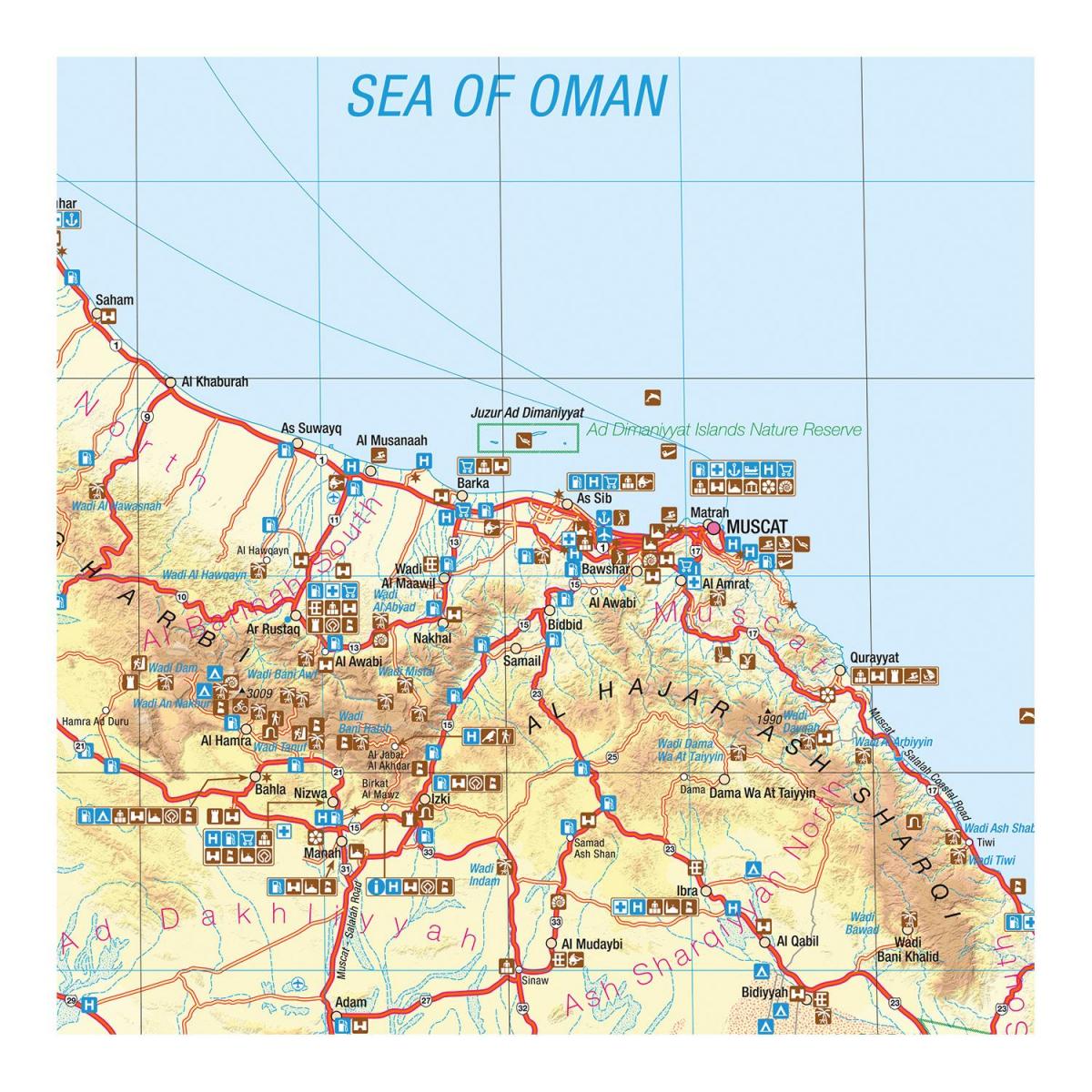 mapa de Omã trekking