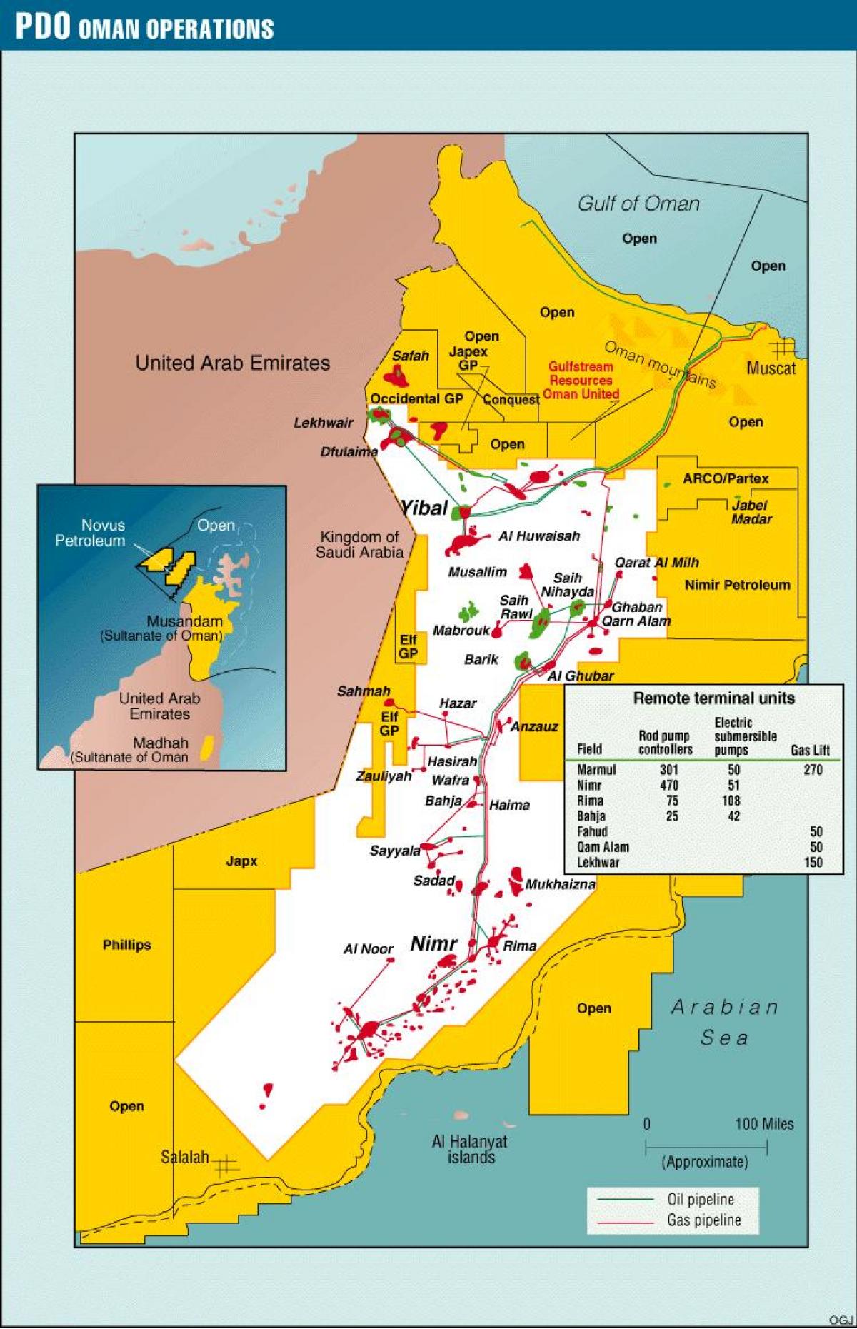 mapa de yibal Omã