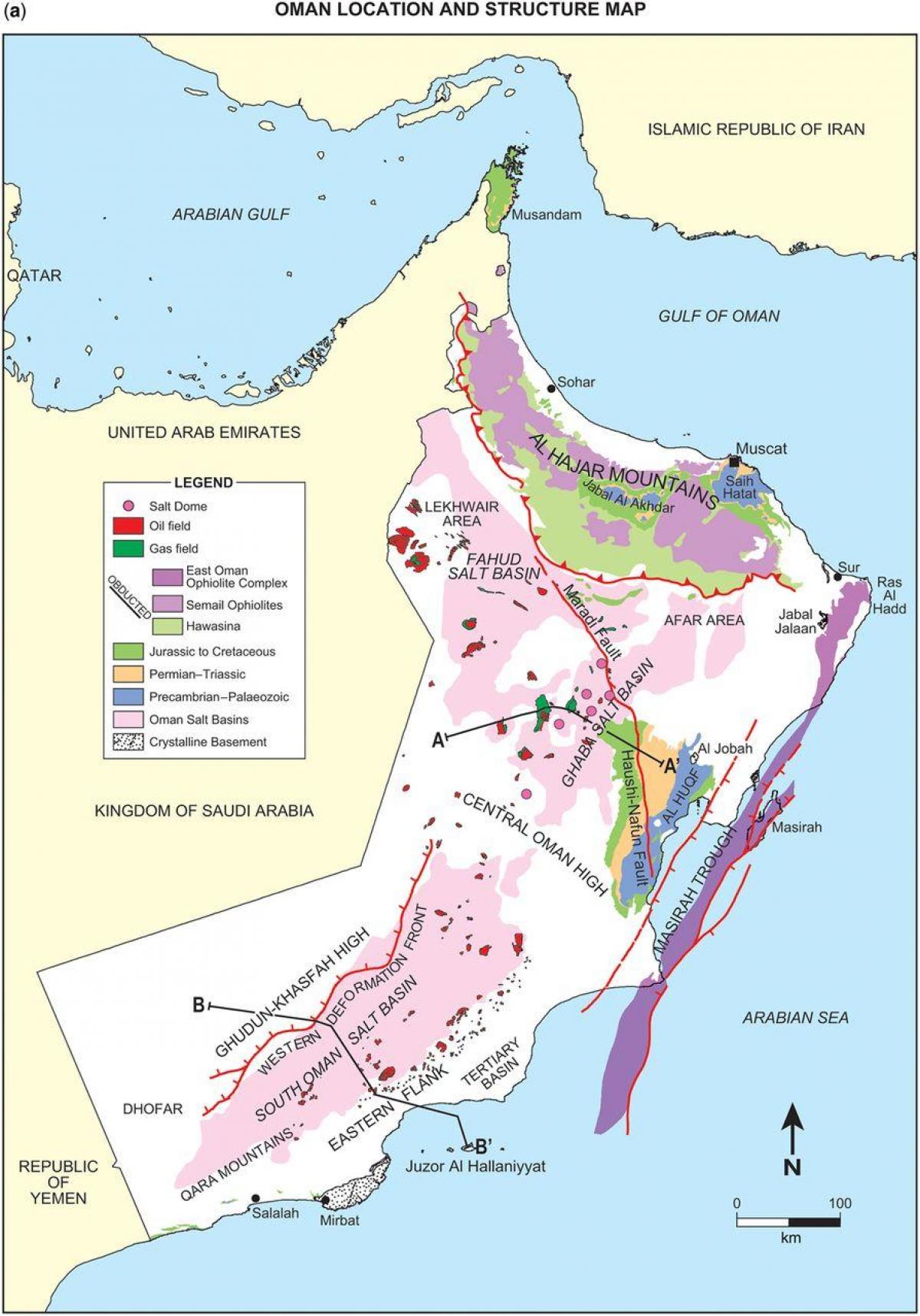 mapa de Omã geologia